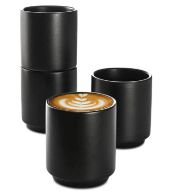 4 Tasses a Cappuccino en Ceramique Noire Lynia benin