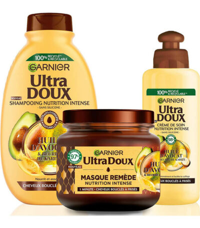 Garnier Ultra Doux Coffret Routine Cheveux Frisés Avocat et Beurre de Karité VENDU AU BENIN (1)